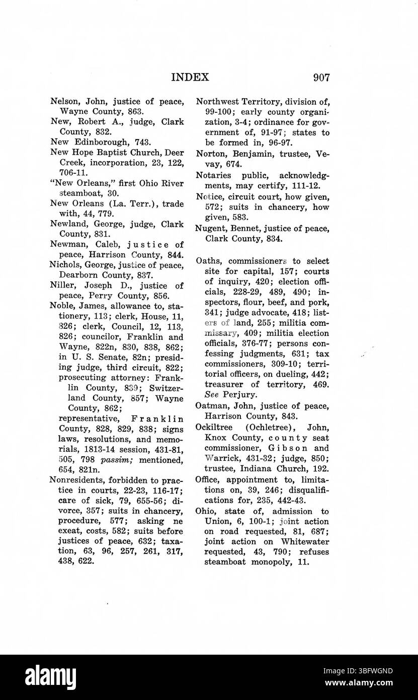 Pagina 921 dalle leggi del territorio dell'Indiana del 1809-1816 (1934), continuando la documentazione del quadro giuridico e della governance territoriale. Foto Stock