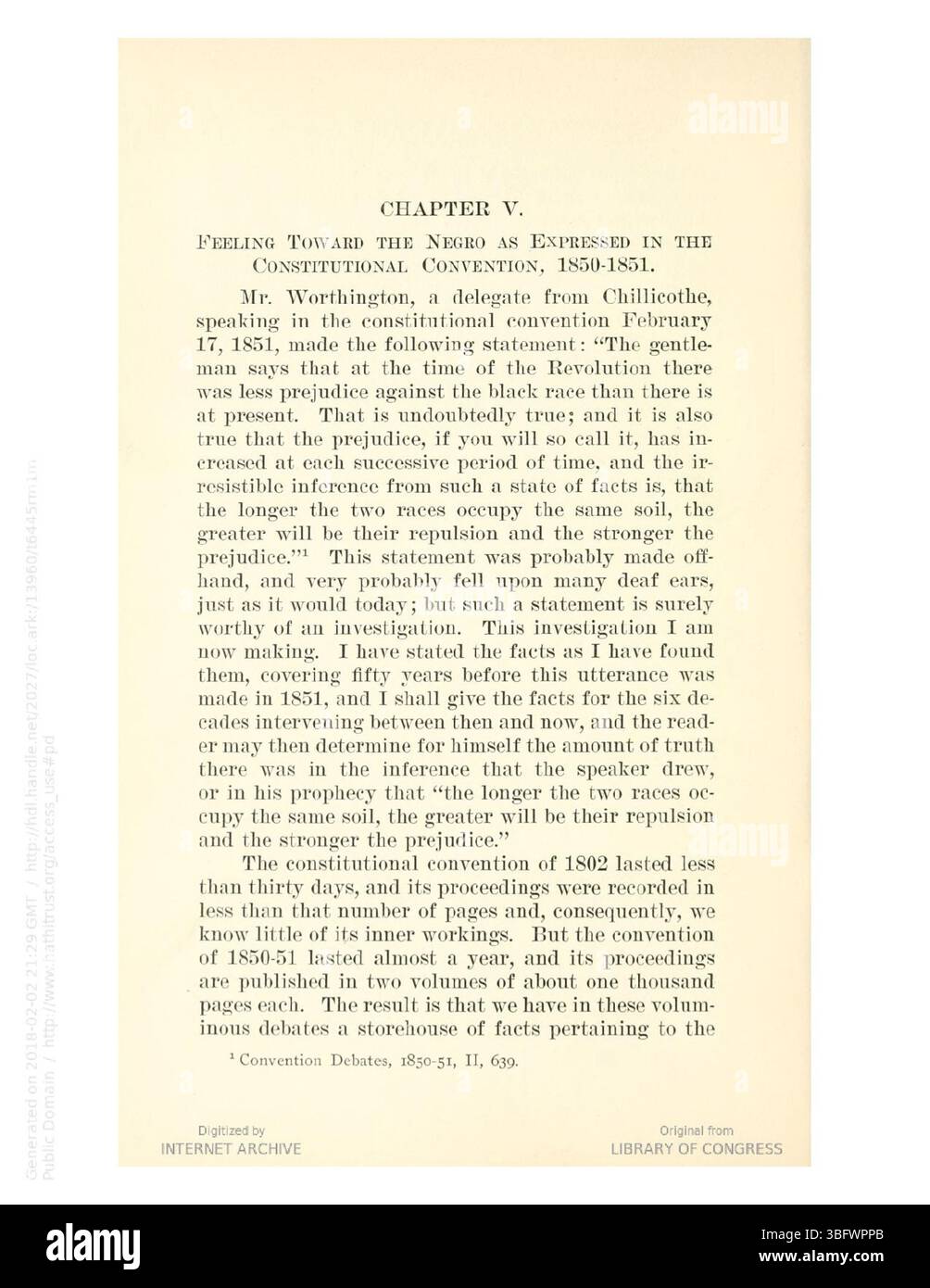 In questa sezione di "The Color Line in Ohio" (1913), il pregiudizio razziale è discusso nel contesto della politica pubblica e del suo effetto sugli afroamericani in Ohio. Foto Stock