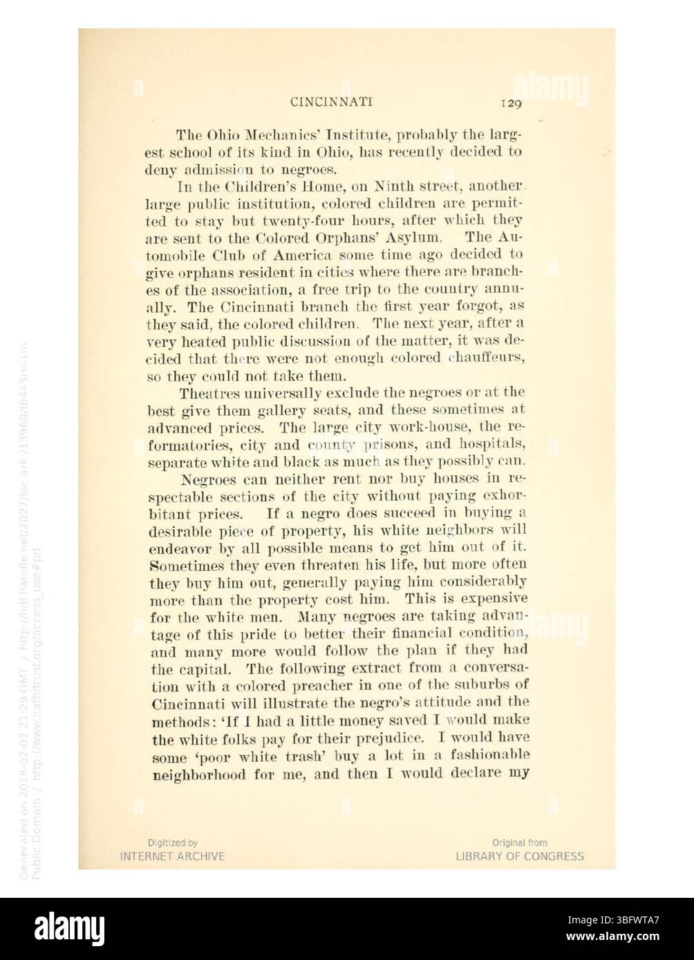 Questa sezione di *The Color Line in Ohio* copre il ruolo delle istituzioni, come scuole e imprese, nel perpetuare il pregiudizio razziale, e il modo in cui gli afroamericani hanno affrontato queste sfide nel 1913. Foto Stock