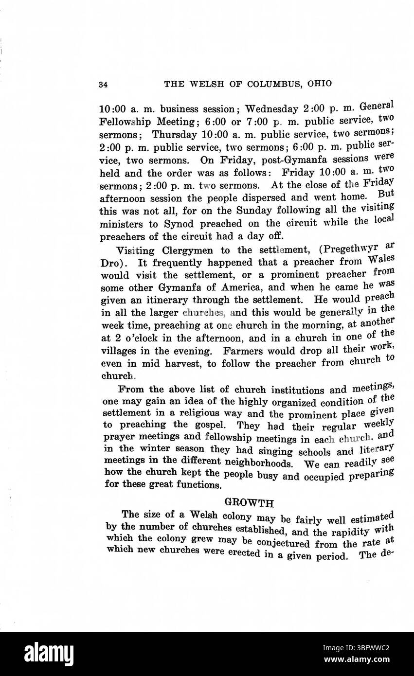 "Welsh of Columbus, Ohio: A Study of Adaptation and assimilation" (1913) esamina la vita del reverendo Daniel Jenkins Williams, il suo ruolo di ministro della Chiesa metodista calvinista gallese e il suo successo accademico presso l'Ohio State University. Foto Stock