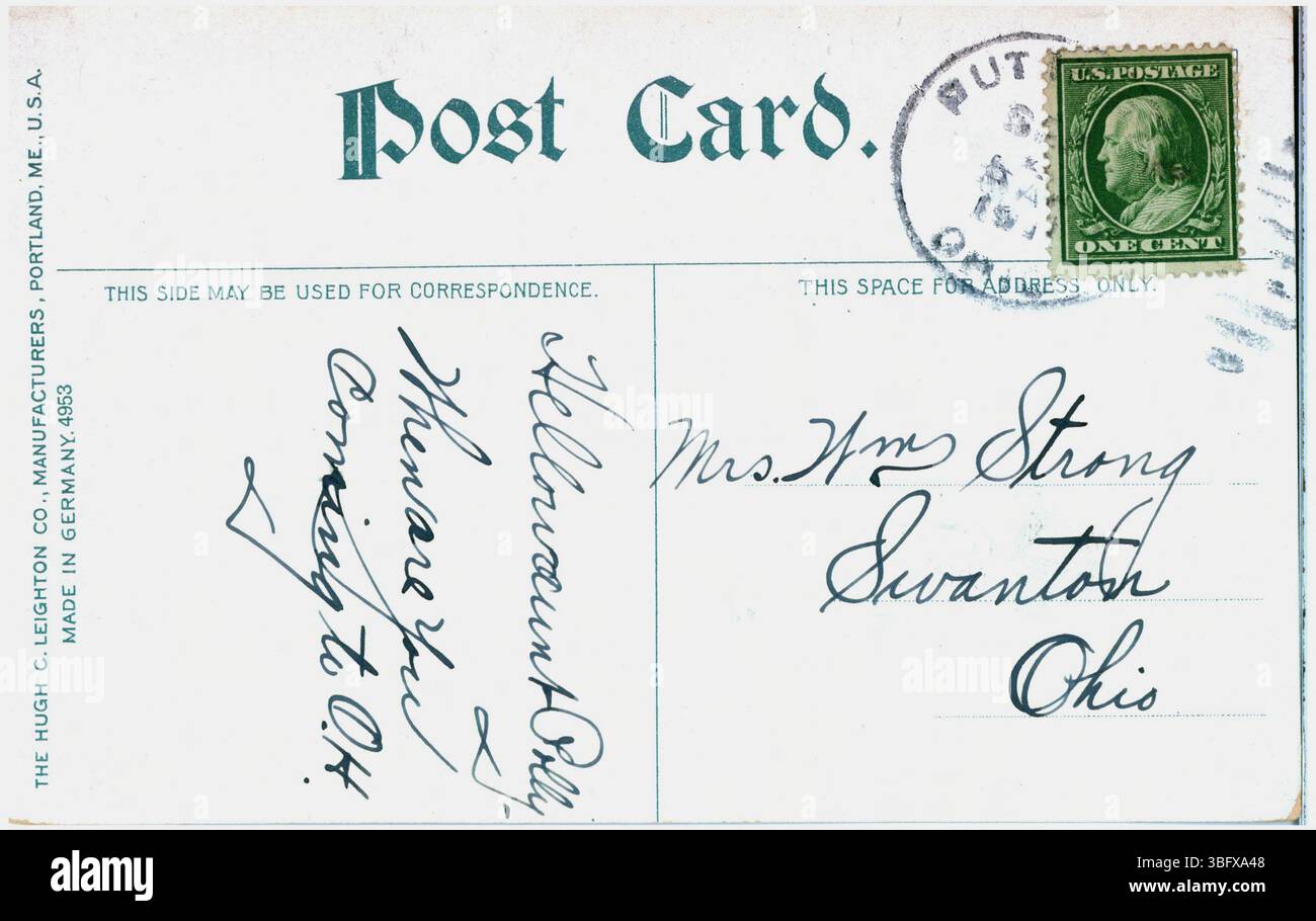 Questa fotografia del 1911 raffigura il Park Hotel and Pavilion di Put-in-Bay, Ohio, che mostra un'area di villeggiatura storica della regione. Foto Stock