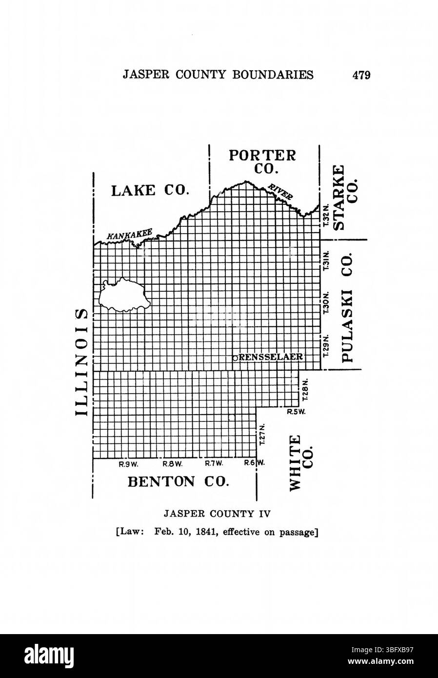Pagina 495 della ristampa del 1967 di "Indiana Boundaries" discute gli aspetti geografici e politici dei confini dell'Indiana, offrendo riferimenti bibliografici e un indice. Foto Stock