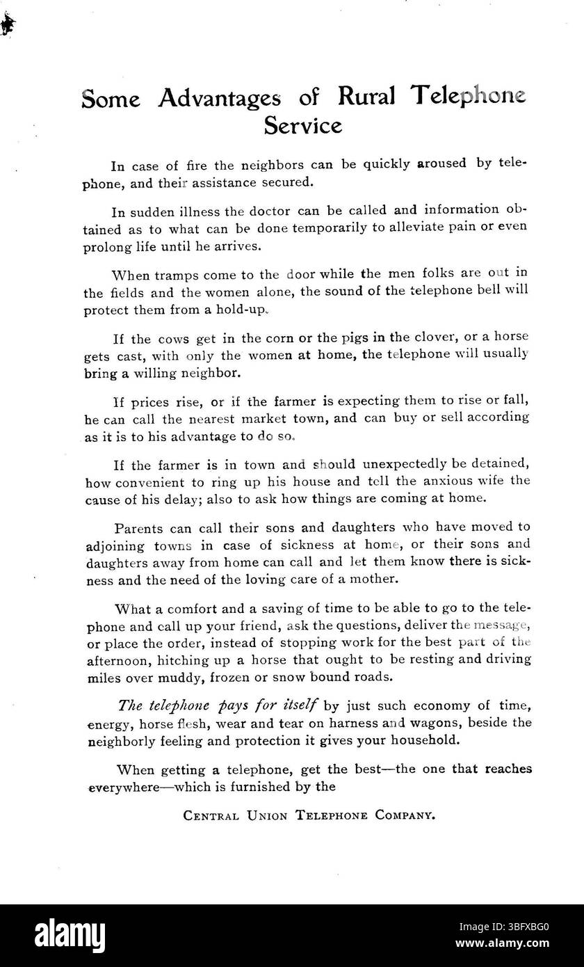 In questa pagina 1906 sono elencati gli abbonati della Central Union Telephone Company di Columbus, comprese le famiglie e le imprese locali. Foto Stock