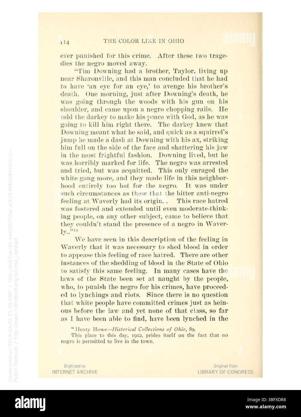 In "The Color Line in Ohio" (1913), la narrazione tratta di come il pregiudizio razziale in Ohio abbia portato all'emarginazione degli afroamericani in molti aspetti della vita, dall'istruzione all'alloggio e all'occupazione. Foto Stock In "The Color Line in Ohio" (1913), la narrazione tratta di come il pregiudizio razziale in Ohio abbia portato all'emarginazione degli afroamericani in molti aspetti della vita, dall'istruzione all'alloggio e all'occupazione. Foto Stock