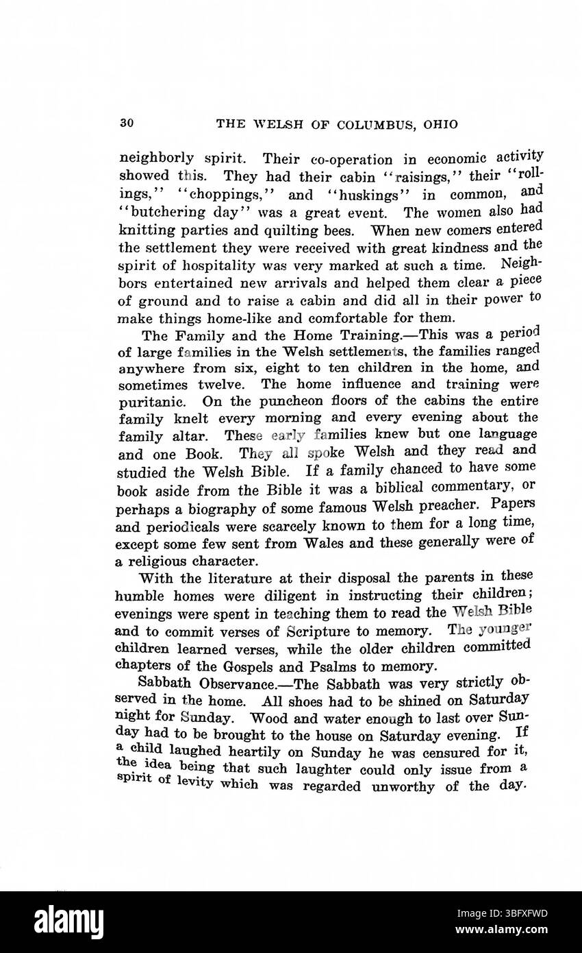 "Welsh of Columbus, Ohio: A Study of Adaptation and assimilation" (1913) descrive in dettaglio il lavoro del reverendo Daniel Jenkins Williams come ministro della Chiesa metodista calvinistica gallese e la sua ricerca accademica presso l'Ohio State University, dove ha conseguito il dottorato di ricerca nel 1914. Foto Stock