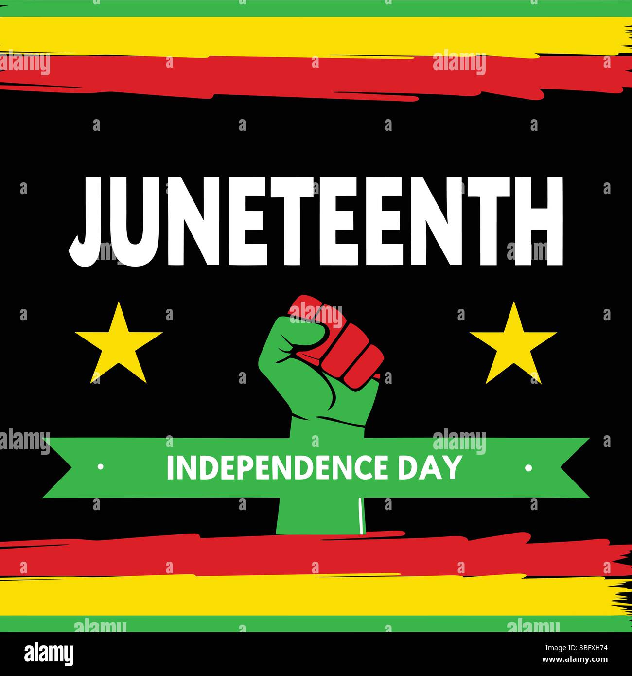 Festeggia il primo giorno dell'indipendenza del vettore di design del poster su sfondo nero. Illustrazione Vettoriale