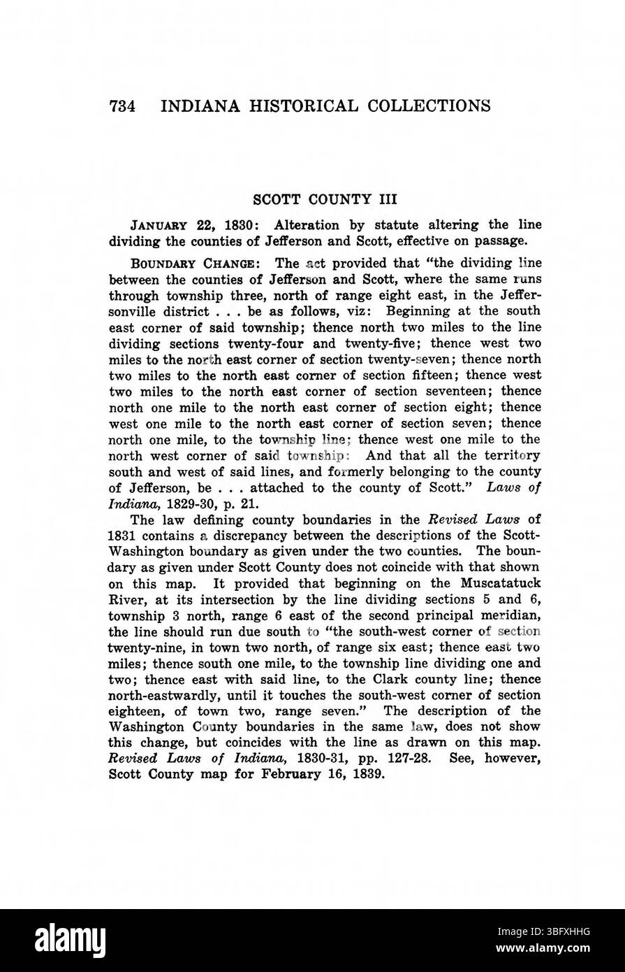 La pagina 750 di "Indiana Boundaries" (1967) si concentra sull'analisi storica dei confini dello stato dell'Indiana, offrendo informazioni sulla formazione dei confini, sui cambiamenti territoriali e includendo riferimenti bibliografici e un indice per la ricerca accademica. Foto Stock