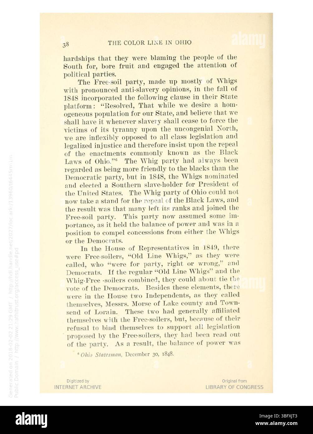 In *The Color Line in Ohio* (1913), questa sezione si concentra sul pregiudizio razziale pervasivo in Ohio e sui suoi effetti sugli afroamericani nelle aree rurali e urbane. Foto Stock