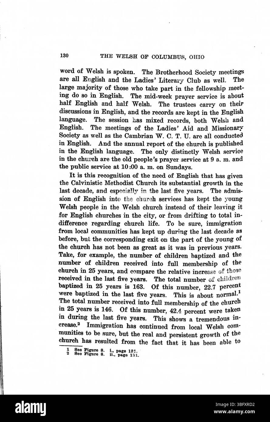 Questo studio del 1913 documenta l'adattamento e l'assimilazione degli immigrati gallesi a Columbus, Ohio. Il reverendo Daniel Jenkins Williams, che ha servito come ministro della Chiesa metodista calvinistica gallese dal 1907 al 1911, ha scritto il lavoro e in seguito ha conseguito un dottorato di ricerca presso l'Ohio State University nel 1914. Foto Stock