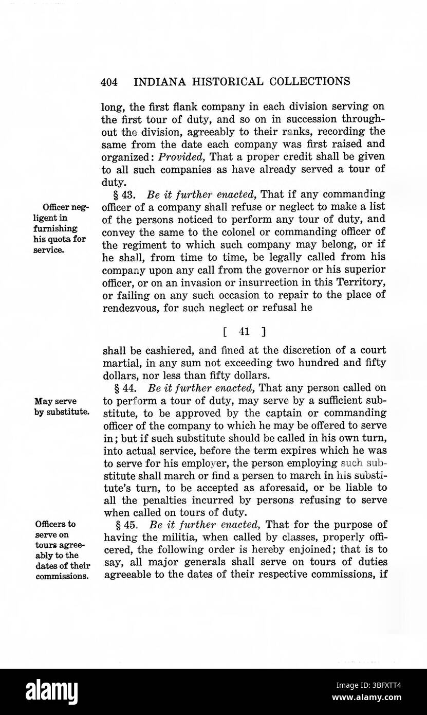 Pagina 418 da *leggi del territorio dell'Indiana* (1934) continua con resoconti dettagliati dei sistemi giuridici e di governance che hanno definito il territorio dell'Indiana tra il 1809 e il 1816. Foto Stock
