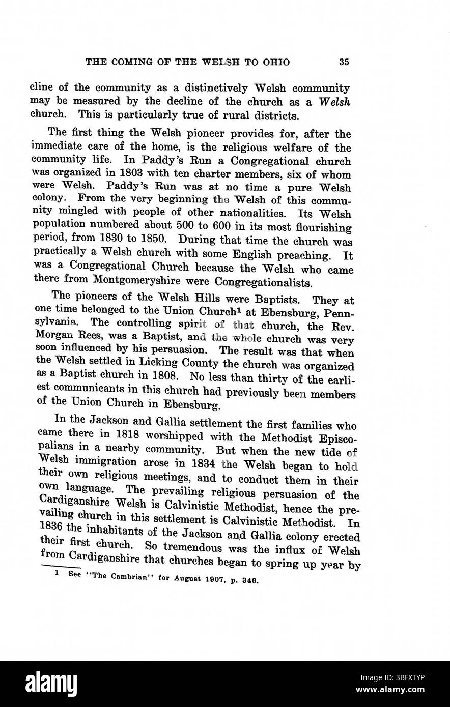 Pagina 37 di "Welsh of Columbus, Ohio: A Study of Adaptation and assimilation" (1913) mette in evidenza i contributi del Rev. Daniel Jenkins Williams alla Chiesa metodista calvinistica gallese e la sua educazione, culminati nel suo dottorato di ricerca presso l'Ohio State University. Foto Stock