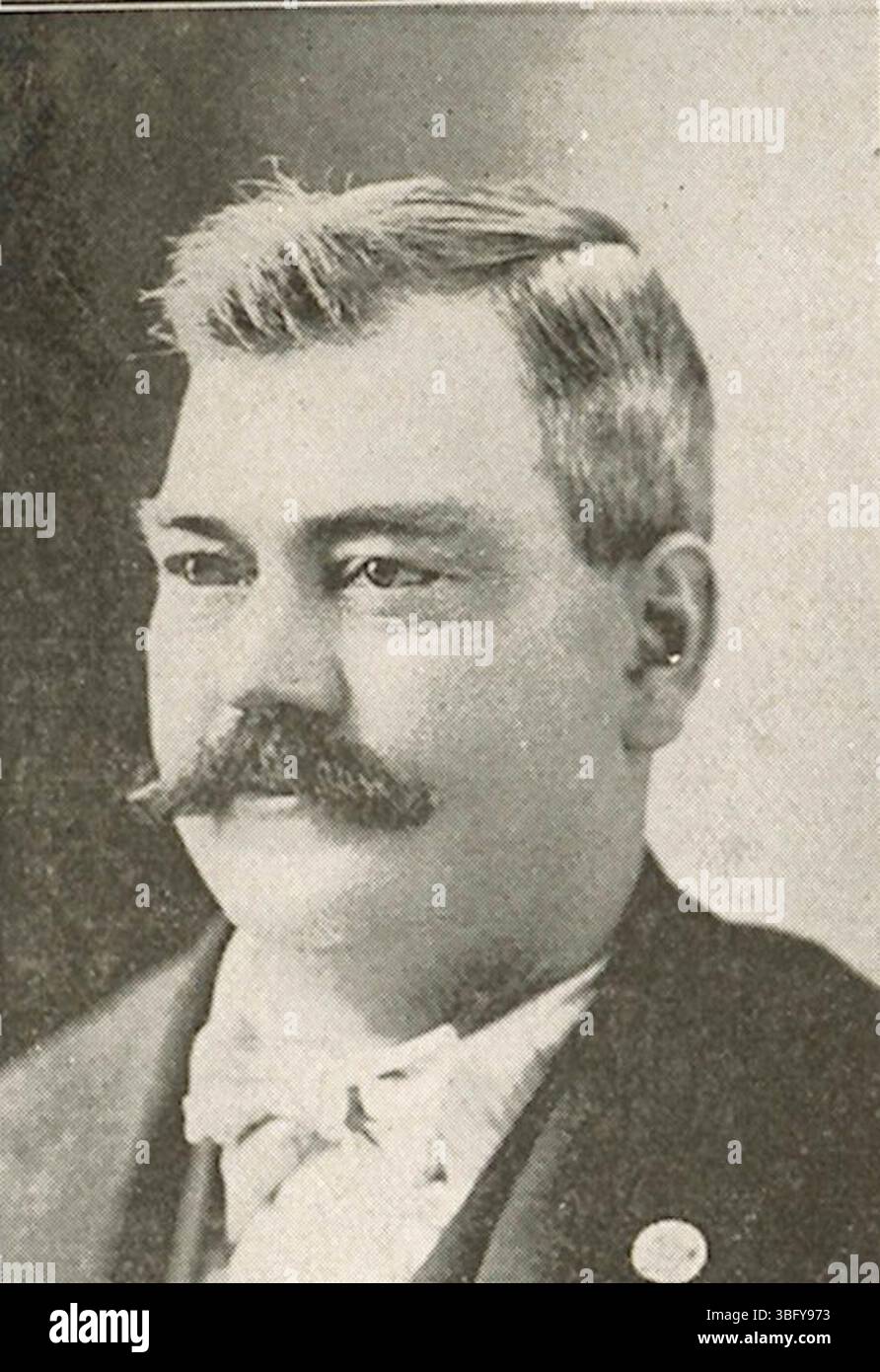 Evan D. Reynolds (1848-1898) è stato un imprenditore gallese che ha co-fondato la Reynolds Brothers Saw Company. Questo ritratto del 1896 lo cattura durante i suoi ultimi anni come una figura locale di spicco. Foto Stock