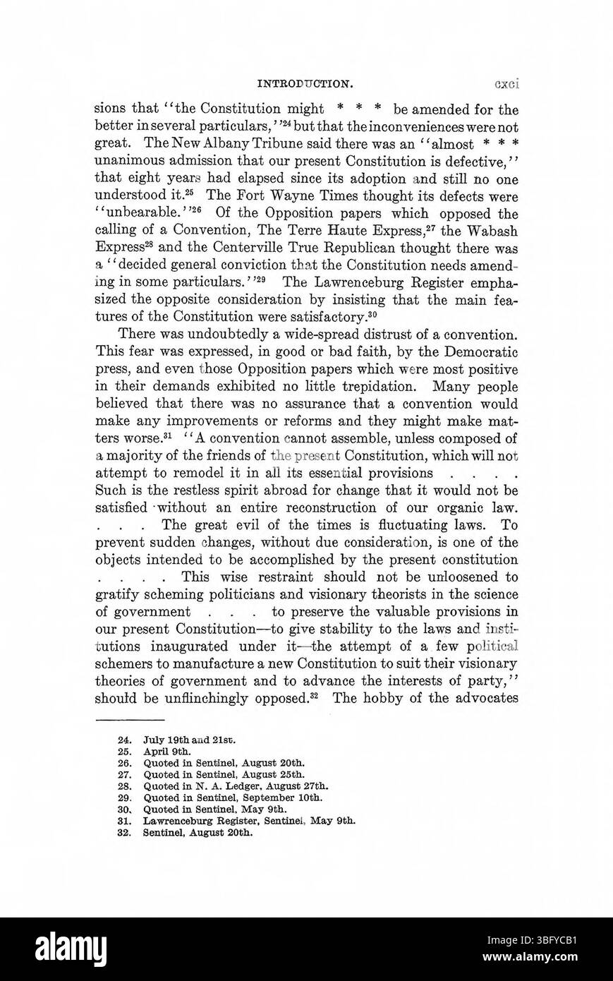 Questa pagina di *Constitution Making in Indiana* (1971) offre uno sguardo approfondito alle sfide legali e politiche affrontate dai primi leader dell'Indiana nella stesura della costituzione dello stato. Foto Stock