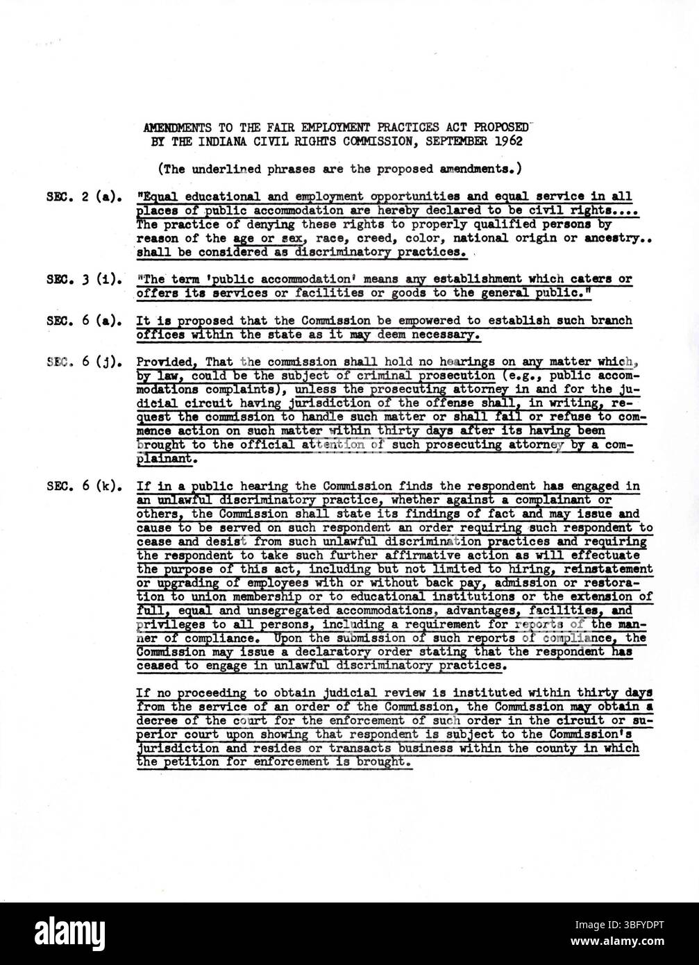 Questa pubblicazione del 1963 della Indiana Civil Rights Commission contiene dati e analisi sullo status degli afroamericani in Indiana. Foto Stock