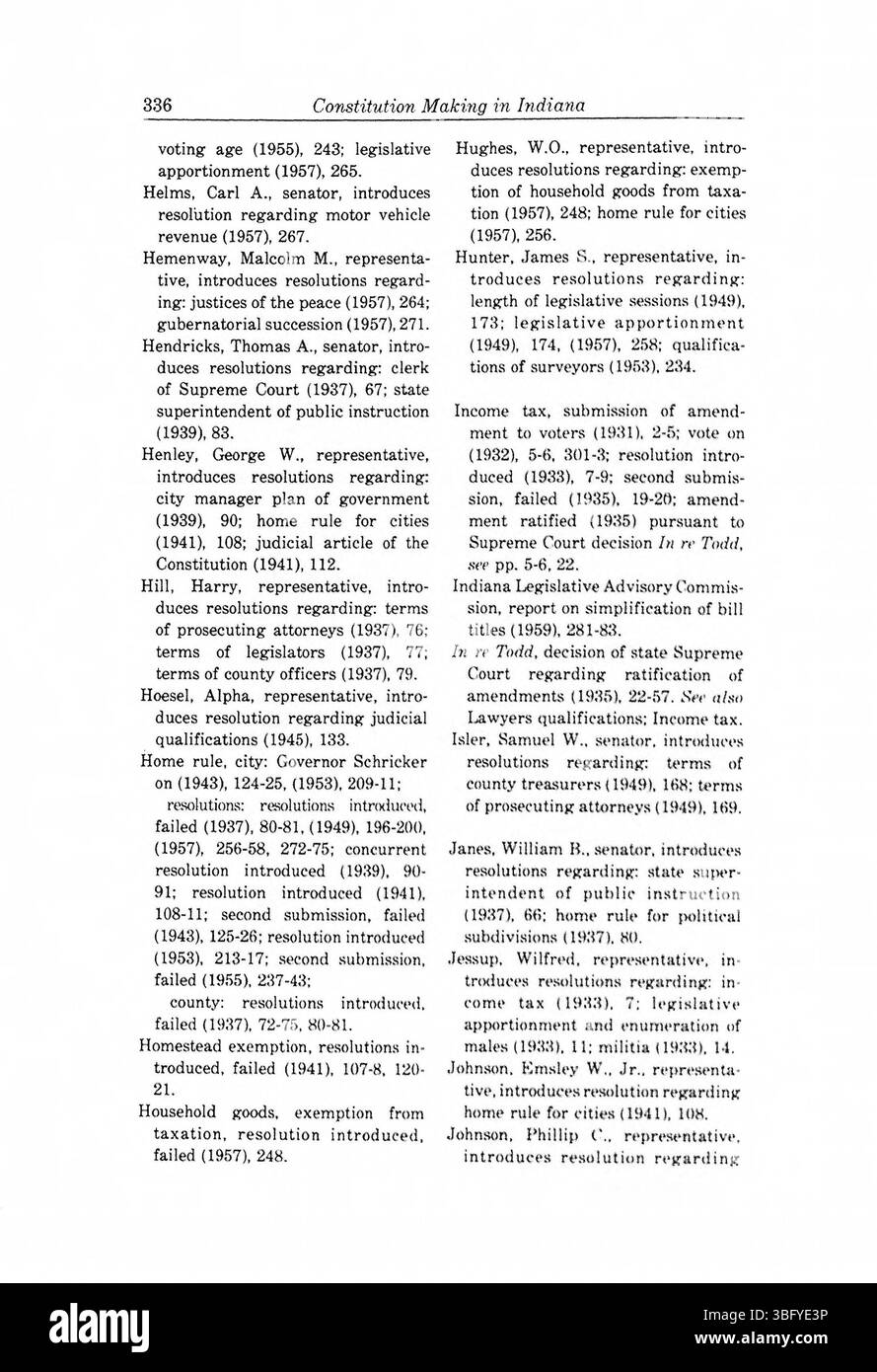 Questa sezione di *Constitution Making in Indiana* (Vol. 4, 1994) continua l'esame dei fattori politici e giuridici che hanno influenzato la costituzione dell'Indiana. Discute inoltre le sfide affrontate dai legislatori e le ideologie politiche che hanno plasmato il documento fondamentale dello Stato. Foto Stock