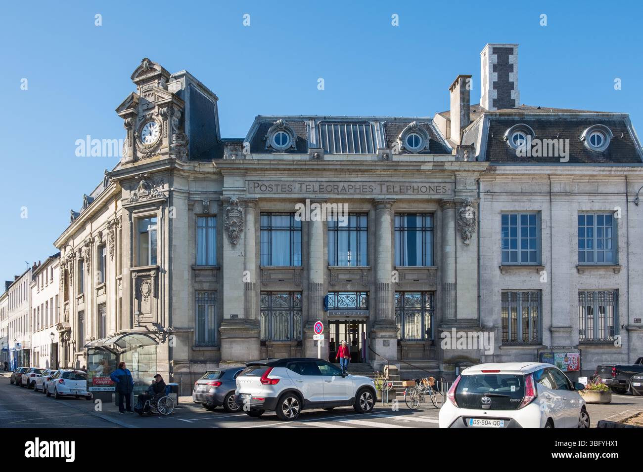 La città francese di Saumur sul fiume loira in Francia Foto Stock