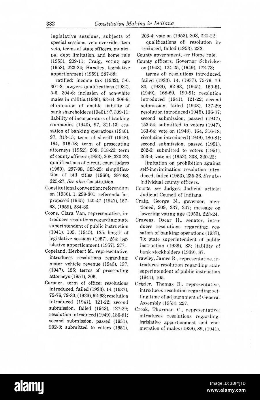 Il volume 4 di *Constitution Making in Indiana* (1994) fornisce un esame dettagliato dello sviluppo costituzionale dello Stato. Questo volume mette in evidenza le principali decisioni giuridiche e politiche prese durante la stesura e l'adozione della costituzione dell'Indiana, concentrandosi sul periodo successivo all'ammissione dello Stato nell'Unione. Foto Stock