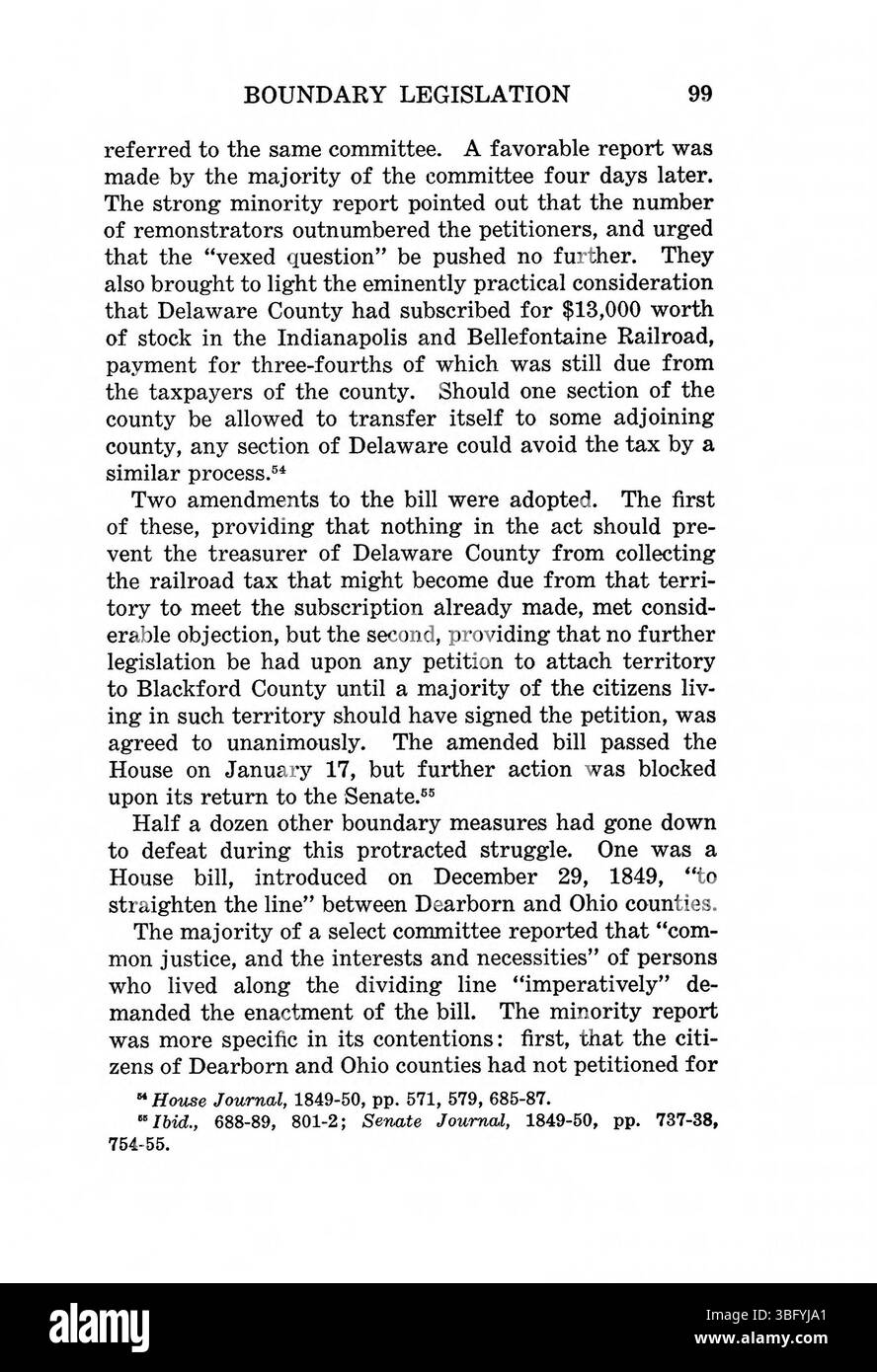 Pagina 115 della ristampa del 1967 di "Indiana Boundaries" continua ad esplorare l'evoluzione dei confini dello stato dell'Indiana con mappe aggiuntive e contesto storico. Include anche un indice e riferimenti per uno studio approfondito degli spostamenti di delimitazione. Foto Stock