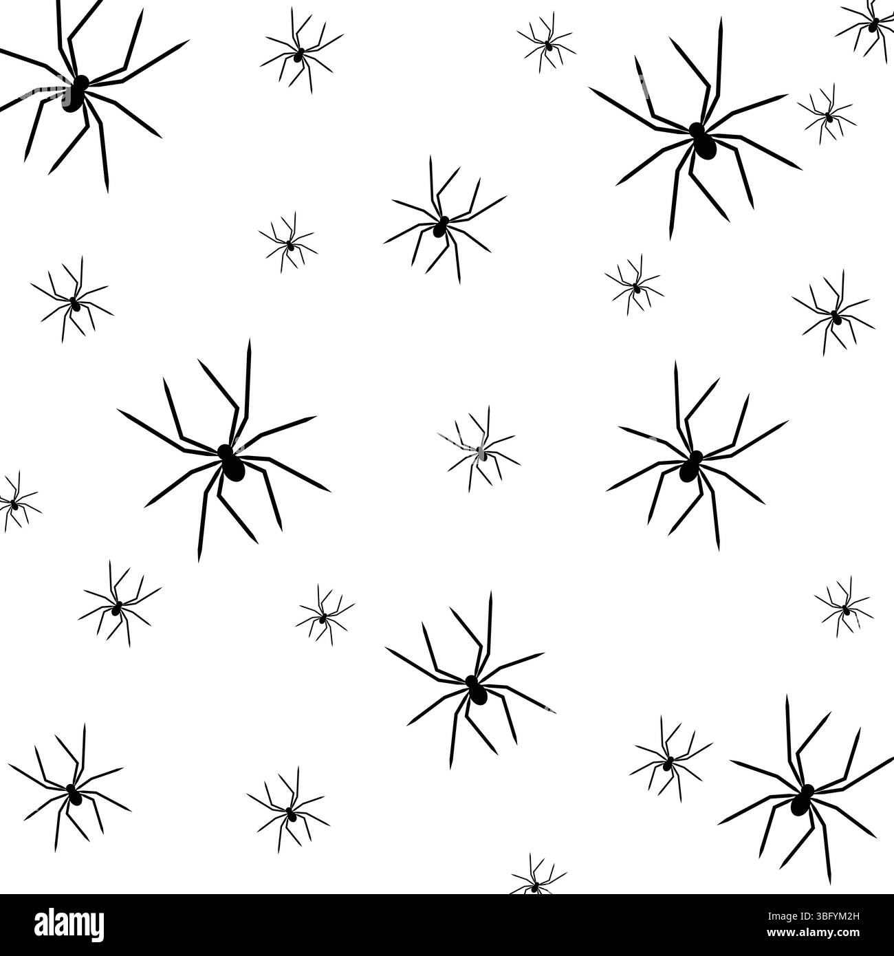 Halloween senza cuciture. Halloween senza cuciture Spider. Ragni a campitura senza cuciture. Schema vettoriale spaventoso e divertente. 31 ottobre, Jack-o-Lantern. Illustrazione Vettoriale