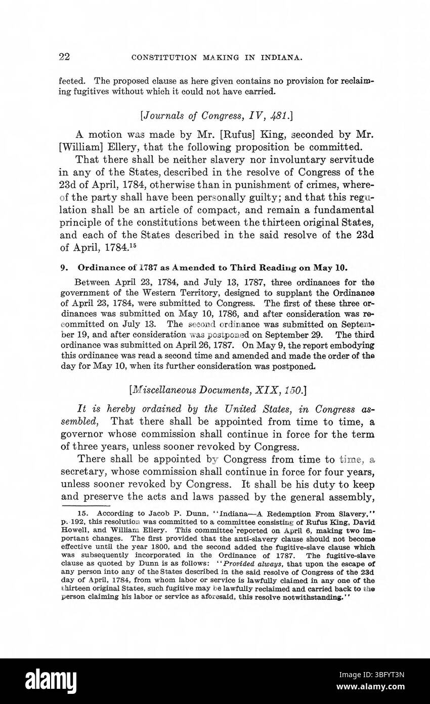 Il volume 1 di *Constitution Making in Indiana* (1971) copre lo sviluppo costituzionale dello Stato, comprese le decisioni chiave e le discussioni che hanno plasmato la base giuridica dell'Indiana. Foto Stock