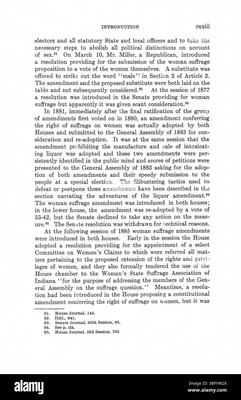 Questa pagina contiene riassunti dei dibattiti costituzionali e delle risposte legislative nel governo statale dell'Indiana. Foto Stock
