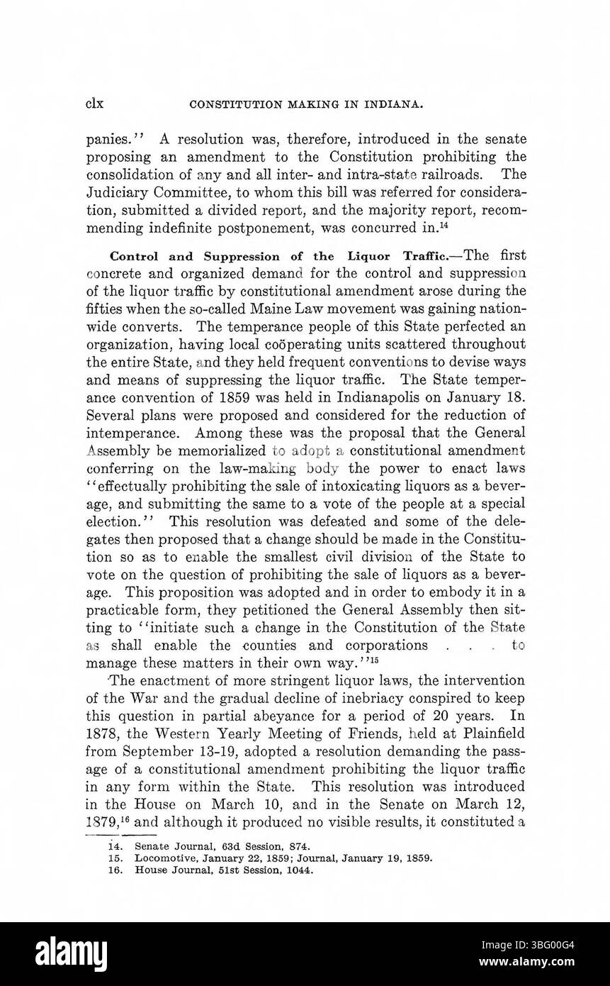 Il processo di costituzione del 1971 in Indiana è esplorato in questa pagina, evidenziando importanti questioni politiche e giuridiche sorte durante la stesura della costituzione statale. Foto Stock