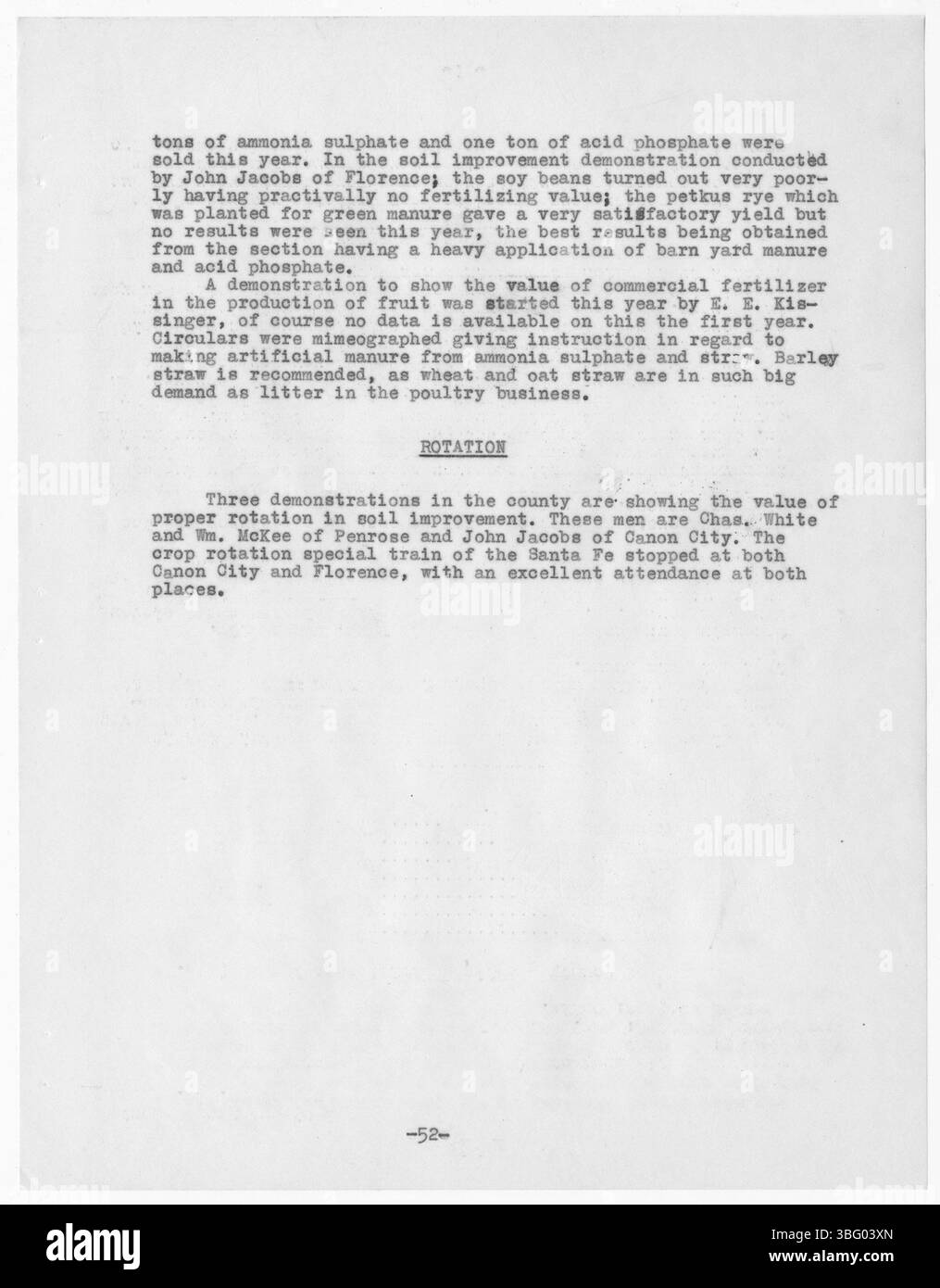 Questa sezione del rapporto annuale 1927 esamina le strategie di sensibilizzazione e di istruzione attuate da Paul L. Smithers per migliorare le pratiche agricole e la qualità della vita nella contea di Fremont. L'enfasi è posta sul sostegno alle aziende agricole e sullo sviluppo della comunità. Foto Stock