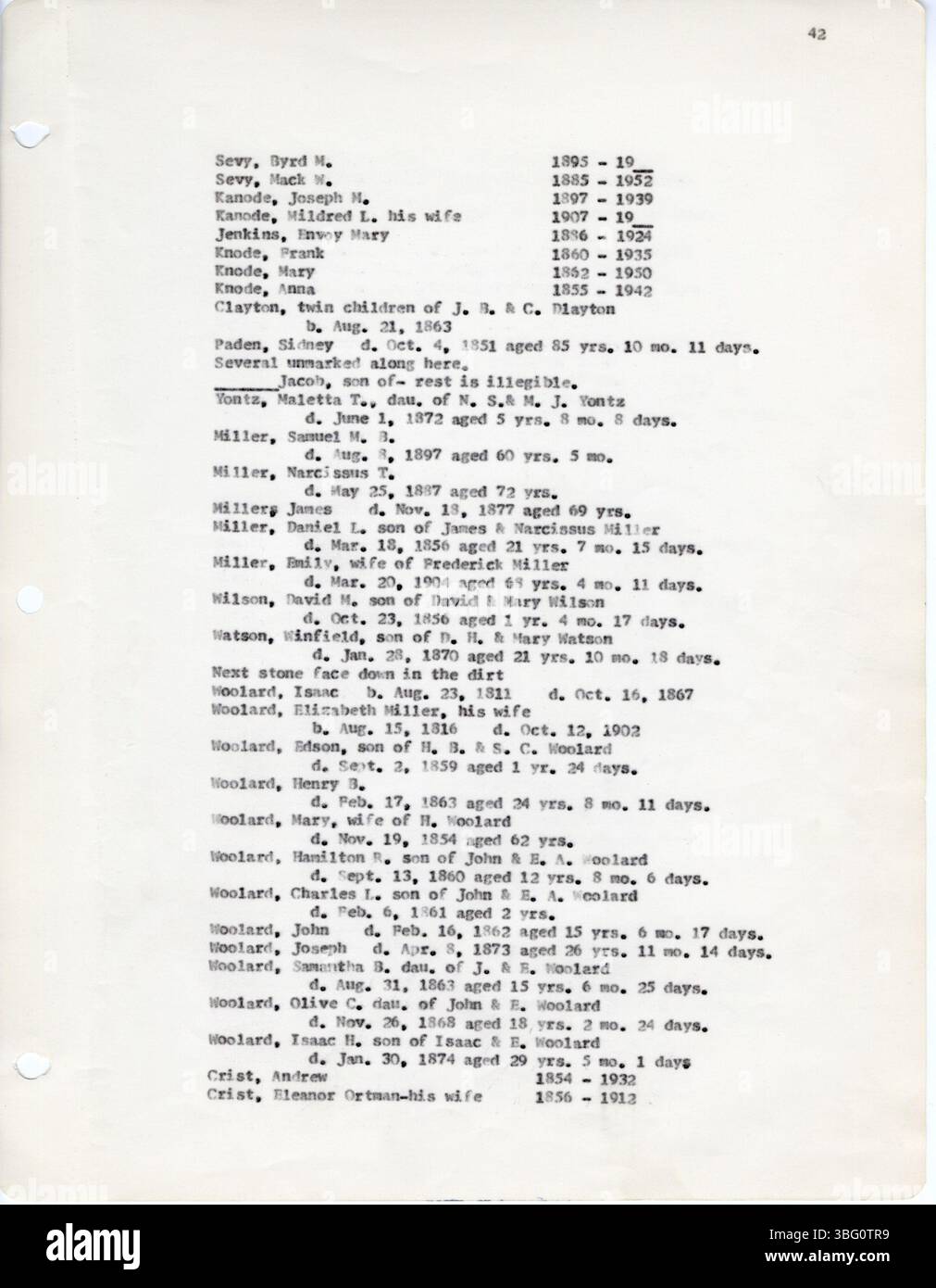 Questo volume continua la raccolta di iscrizioni del cimitero del 1966 di D. W. Denton, che copre diversi cimiteri nella contea di Fairfield, Ohio. I dati sono stati registrati nel 1963 e includono cimiteri a Pleasant, Richland, Walnut e Violet Townships. Foto Stock