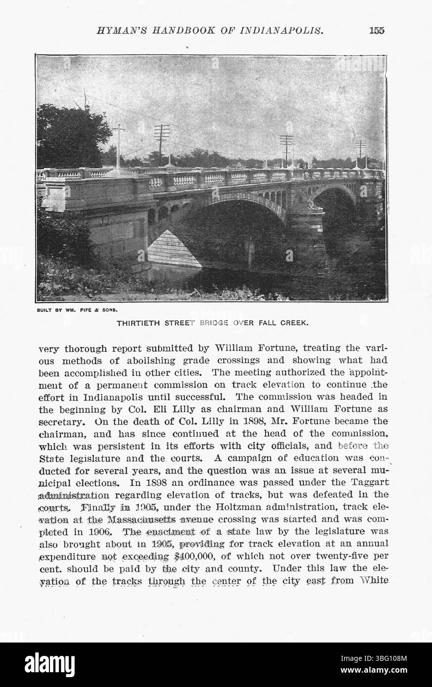 Questa pagina del 1907 Hyman's Handbook of Indianapolis continua a descrivere l'evoluzione della capitale con oltre 300 fotografie esclusive e approfondimenti storici dettagliati. Il lavoro è compilato dall'editore Max R. Hyman e include un indice per una facile navigazione. Foto Stock