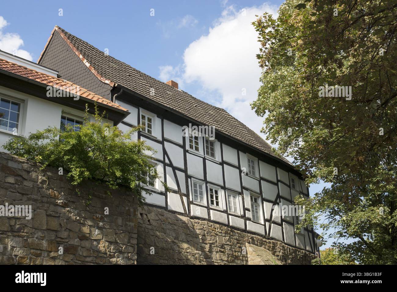 Casa in legno nel Nikolaiviertel di Unna, Germania, Europa Foto Stock