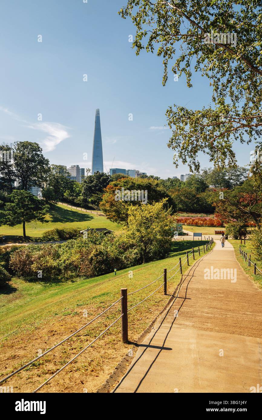 Sentiero del parco olimpico a Seoul, Corea Foto Stock