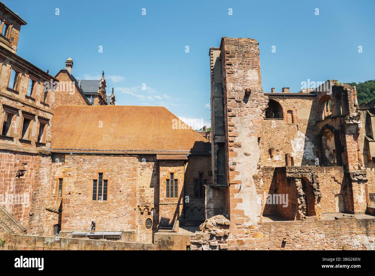 Il castello di Heidelberg resti in Germania Foto Stock