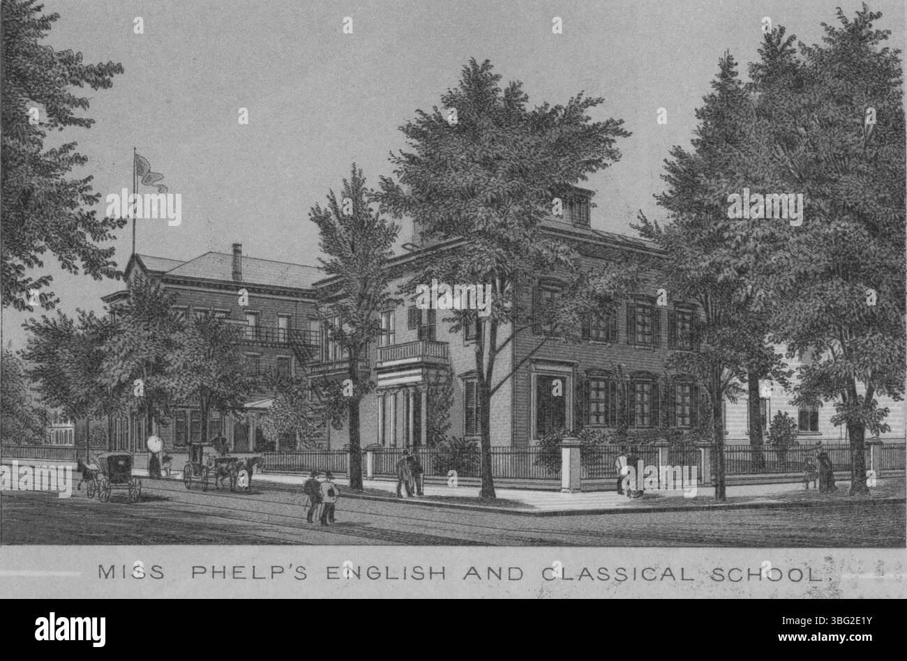 La Miss Phelp's English and Classical School era un istituto educativo che forniva istruzione classica e inglese. La scuola mirava a offrire un'esperienza accademica completa per i suoi studenti. Foto Stock