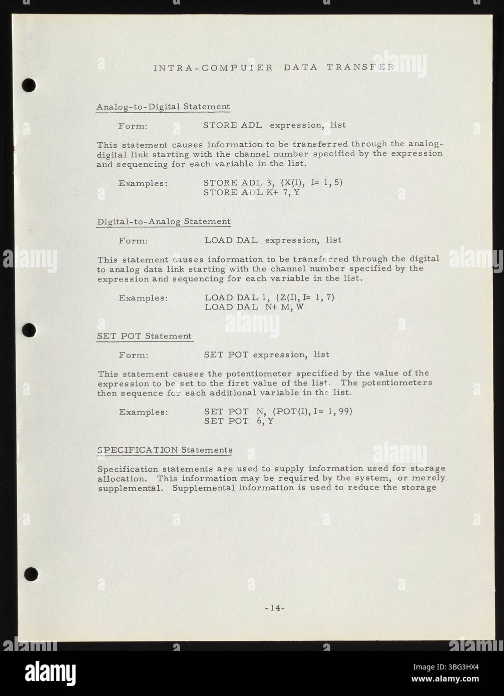 Il Beckman/SDS Hybrid Fortran II, rilasciato nel 1964, combinava il linguaggio Fortran di IBM con un computer analogico Beckman 2200 e un computer digitale Scientific Data Systems 920. Questo sistema è stato significativo nella transizione dai tubi a vuoto all'elettronica a stato solido nel computing. Foto Stock