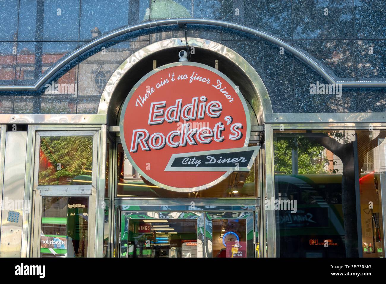 Eddie Rocket's Diner Dublin Ireland City Centre edifici storici e vie dello shopping foto di scorta Foto Stock