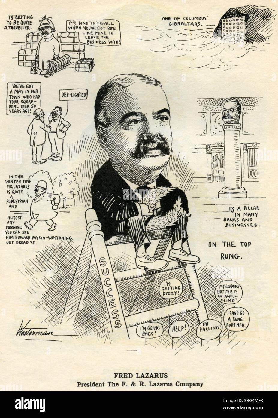 Fred Lazarus Sr. (1850-1917) è nato in Germania ed è arrivato negli Stati Uniti nel 1851. Gestì l'azienda di famiglia, diventando proprietario unico nel 1903. È stato direttore di banca e ha servito come fiduciario per organizzazioni tra cui Children's Hospital e Humane Society. Sposò Rose Eichberg ed è sepolto nel Green Lawn Cemetery. Foto Stock
