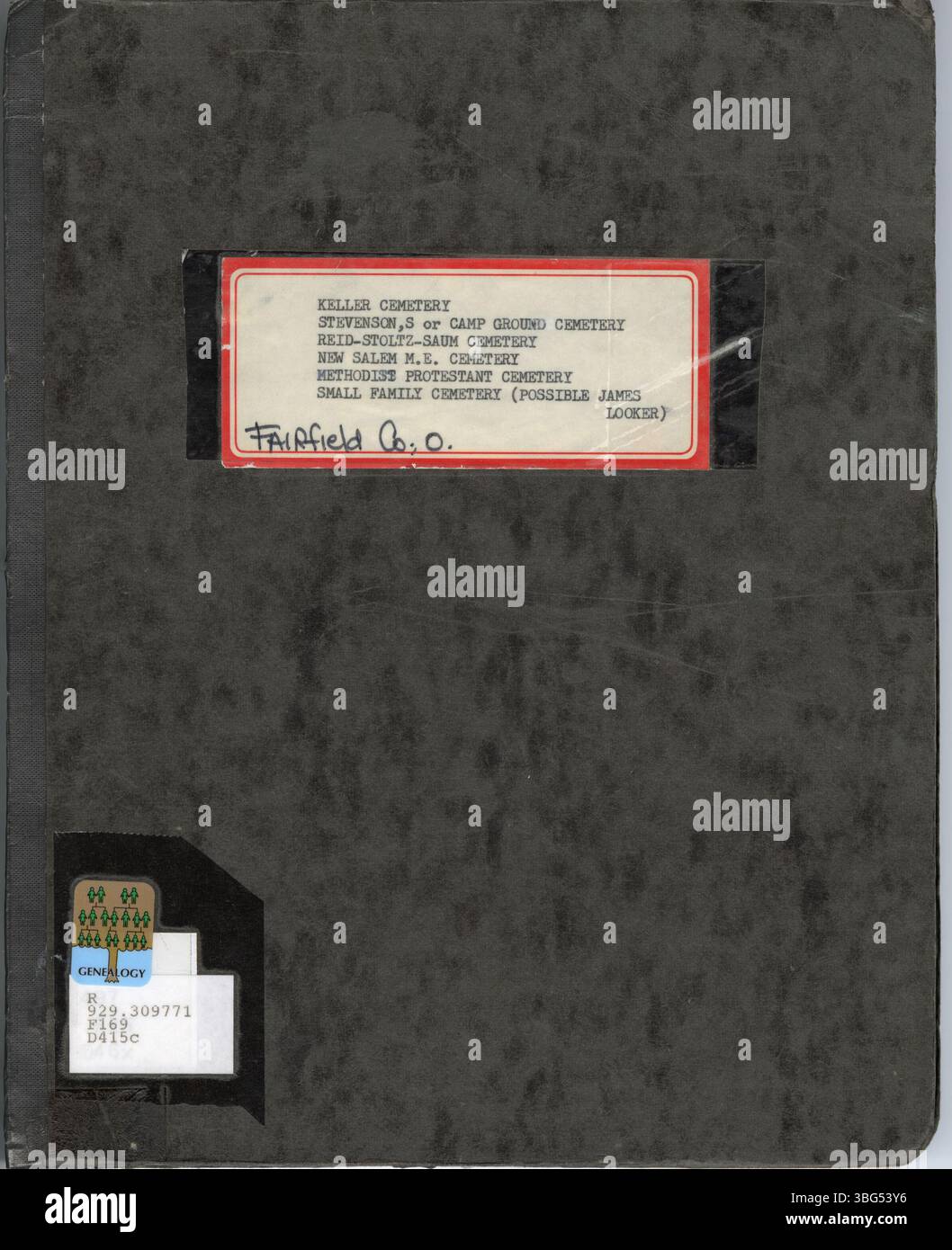 Una raccolta di iscrizioni al cimitero registrate da D. W. Denton nel 1963 in diversi cimiteri della contea di Fairfield, Ohio, tra cui Keller, Stevenson's e Small Family Cemeteries. Foto Stock