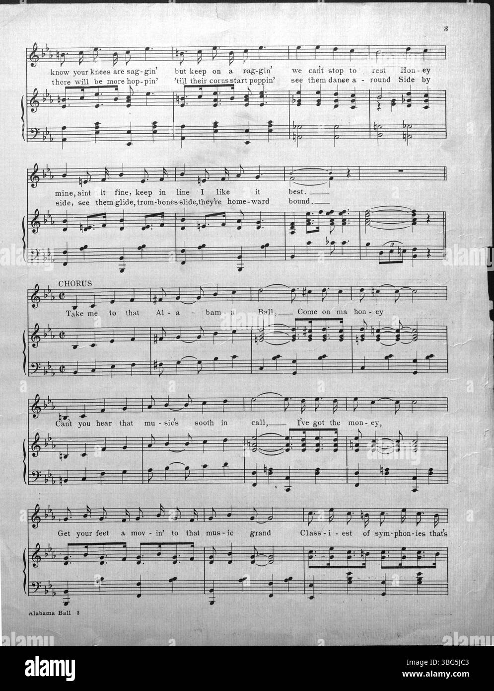 *Alabama Ball* spartiti musicali (circa 1918) includono un ritratto di copertina del compositore e paroliere, che mostra la collaborazione dietro la canzone. Foto Stock