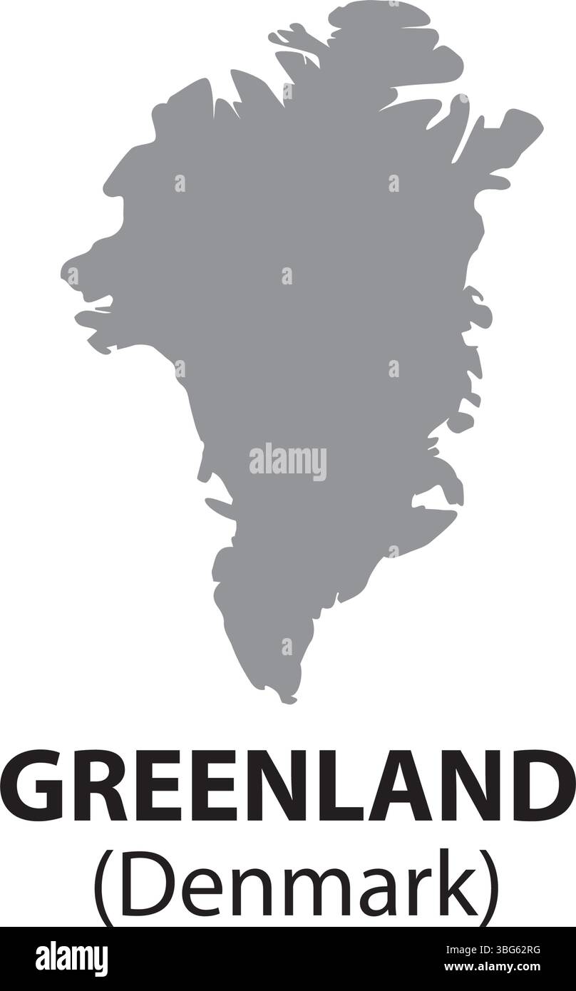 Carta trasparente ad alta risoluzione della Groenlandia (Danimarca) Illustrazione Vettoriale