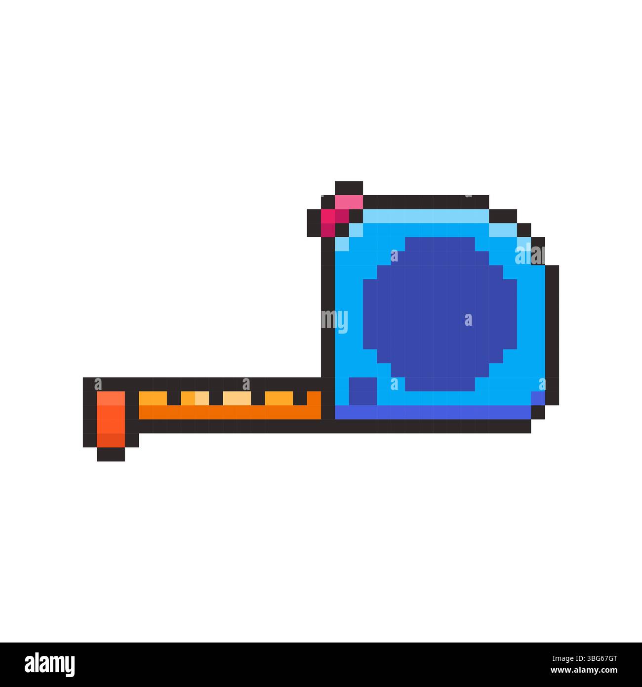 Design delle risorse di gioco con metro a nastro pixel art Illustrazione Vettoriale