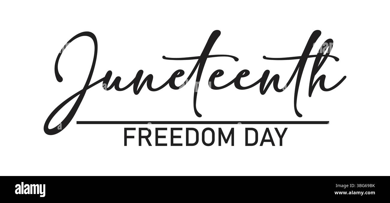 Juneteenth Emancipation Day. Giorno dell'indipendenza afroamericana. Banner vettoriale illustrazione poster su sfondo bianco Illustrazione Vettoriale