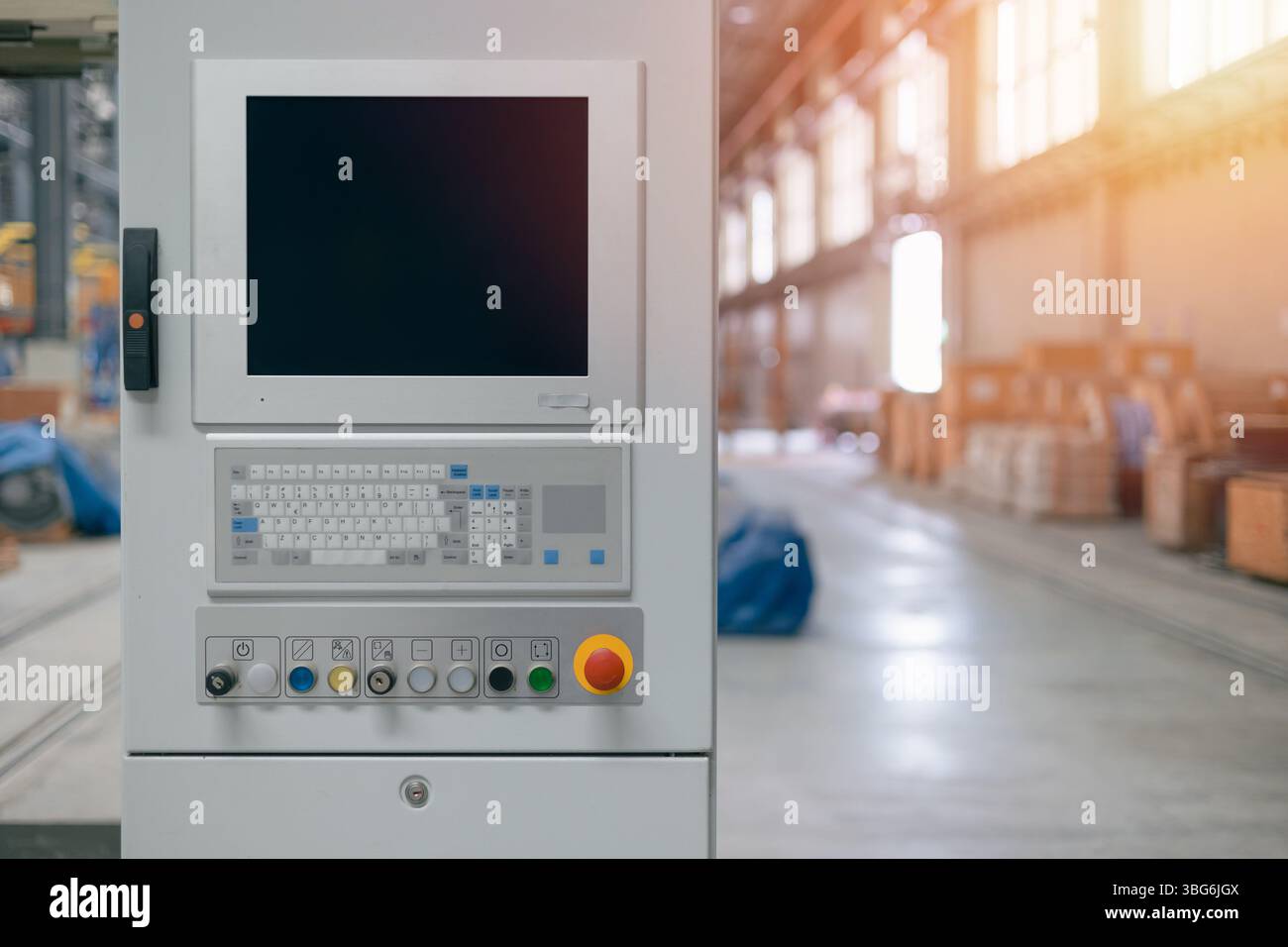 PC industriale, Panel PC o Box PC Mini computer Kiosk industriale per sistema di monitoraggio di controllo in impianto Foto Stock