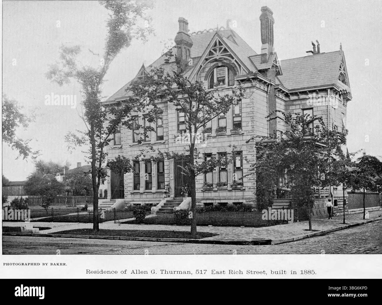 La casa di Allen Granberry Thurman, costruita intorno al 1885 in stile Queen Anne. Thurman era un eminente rappresentante democratico, giudice della Corte Suprema dell'Ohio e senatore. È stato anche il candidato per il vicepresidente democratico del 1888. La casa fu poi occupata da suo figlio, Allen W. Thurman. Foto Stock