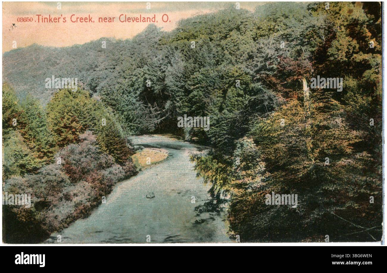 Questa immagine mostra Tinker's Creek nella "collana di smeraldo" del Metropolitan Park System vicino a Cleveland, Ohio, come è apparso nel 1909. Il torrente fa ora parte del Cuyahoga Valley National Park. Foto Stock