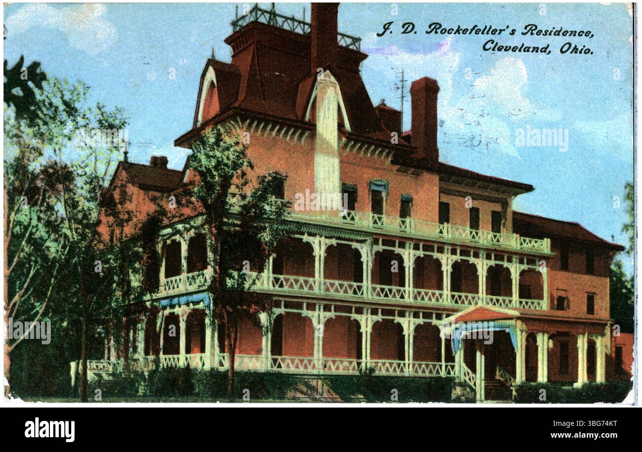 Fotografia tratta dal 1910 di Forest Hill, la tenuta estiva di John D. Rockefeller e della sua famiglia a Cleveland, Ohio. Foto Stock