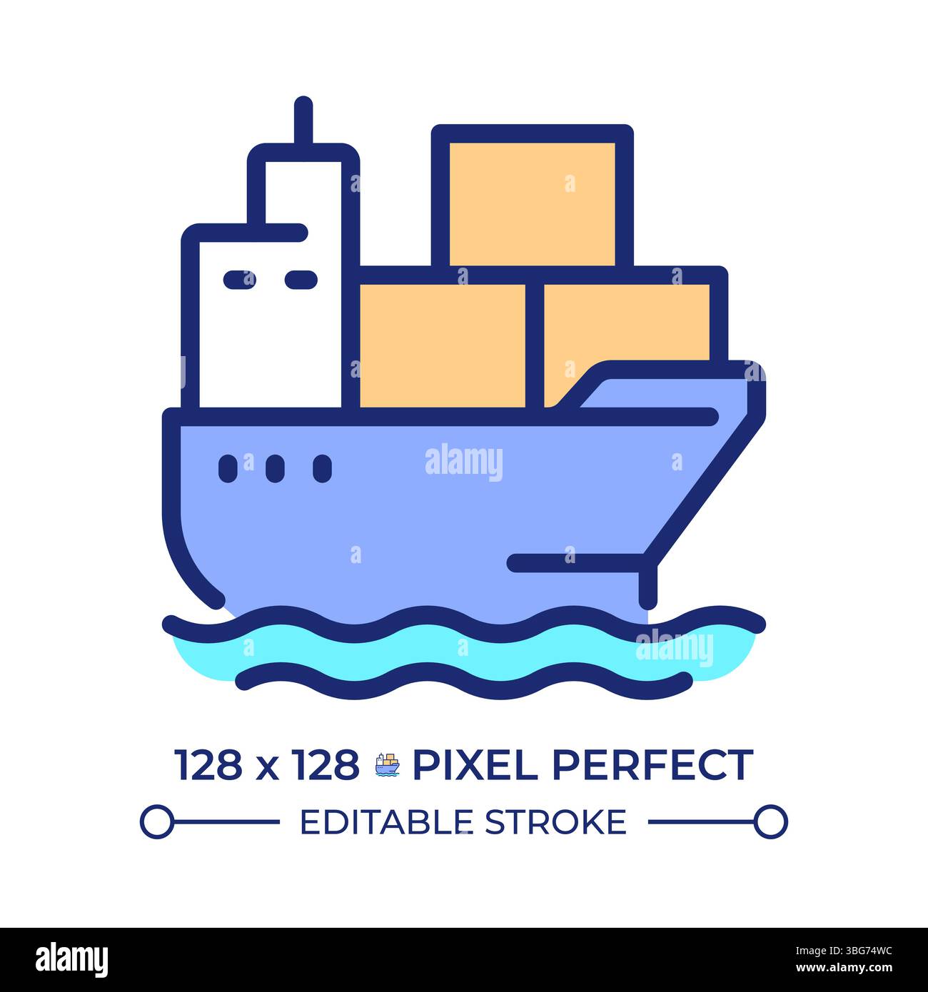 Icona del colore della linea perfetta dei pixel del vaso contenitore Illustrazione Vettoriale