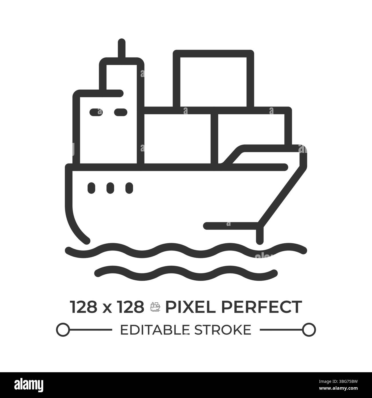 Icona della linea pixel Perfect del vaso contenitore Illustrazione Vettoriale