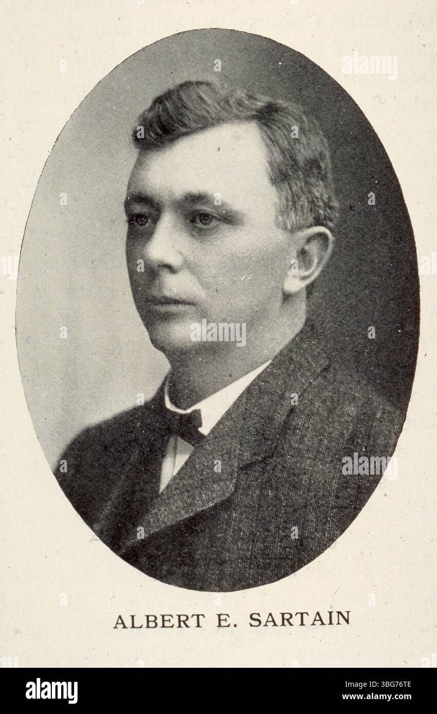 Albert Edward Sartain (1869–1942) nacque ad Harrisburg, Ohio, e si trasferì a Columbus nel 1886. Ha servito come sceriffo della contea di Franklin dal 1909 al 1913 e ha co-fondato la Blumer & Sartain Packing Company, un'azienda di carne all'ingrosso. La moglie di Sartain era Mary Bresnahan. Foto Stock