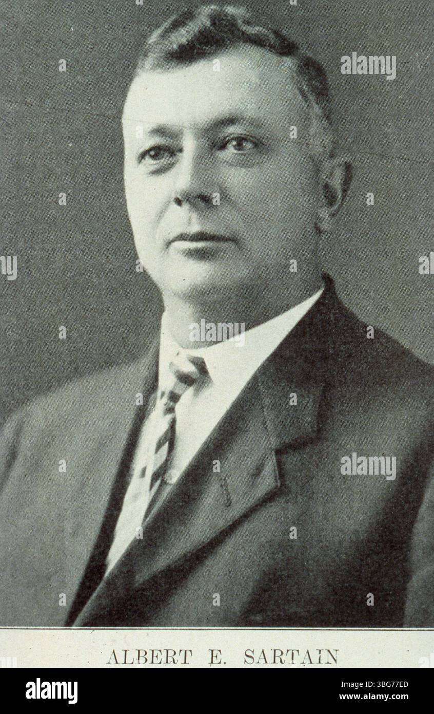 Albert Edward Sartain (1869–1942) si trasferì a Columbus nel 1886 e divenne sceriffo della contea di Franklin dal 1909 al 1913. Ha co-fondato la Blumer & Sartain Packing Company, che ha operato dal 1894 al 1932. Sua moglie era Mary Bresnahan. Foto Stock