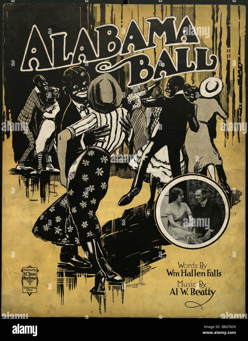 *Alabama Ball* (circa 1918) spartiti musicali presentano un'immagine di copertina del compositore e paroliere, che offre una visione dello stile musicale dell'epoca. Foto Stock